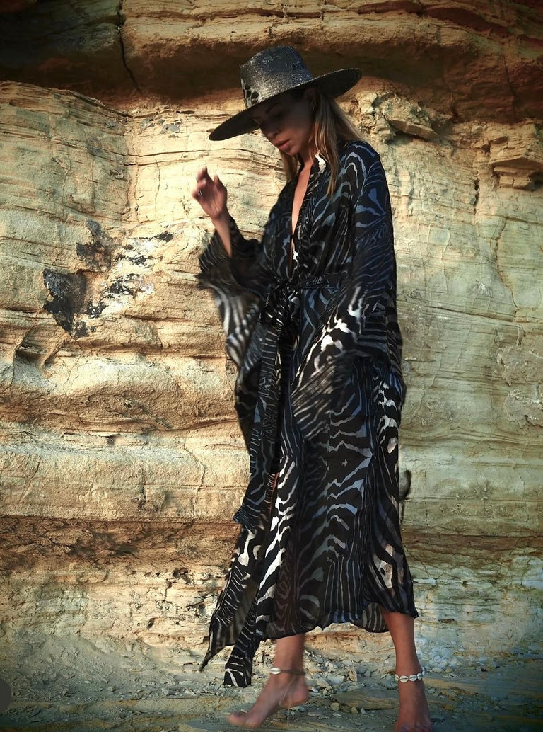 Moray print - Bedouin Silk Kimono