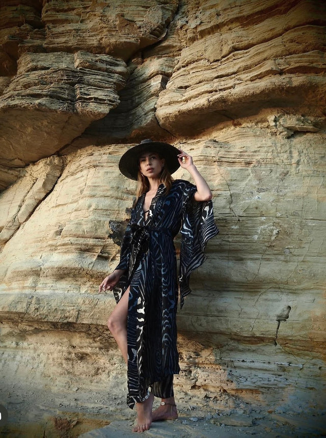 Moray print - Bedouin Silk Kimono