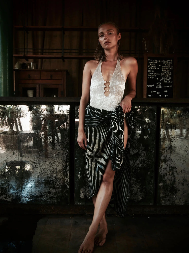 Silk Scarf in Moray Print