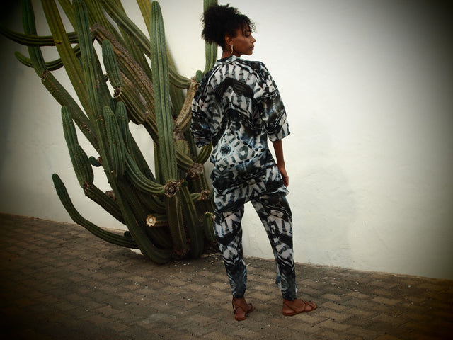 Phoenix Print - Silk wide legged Pants