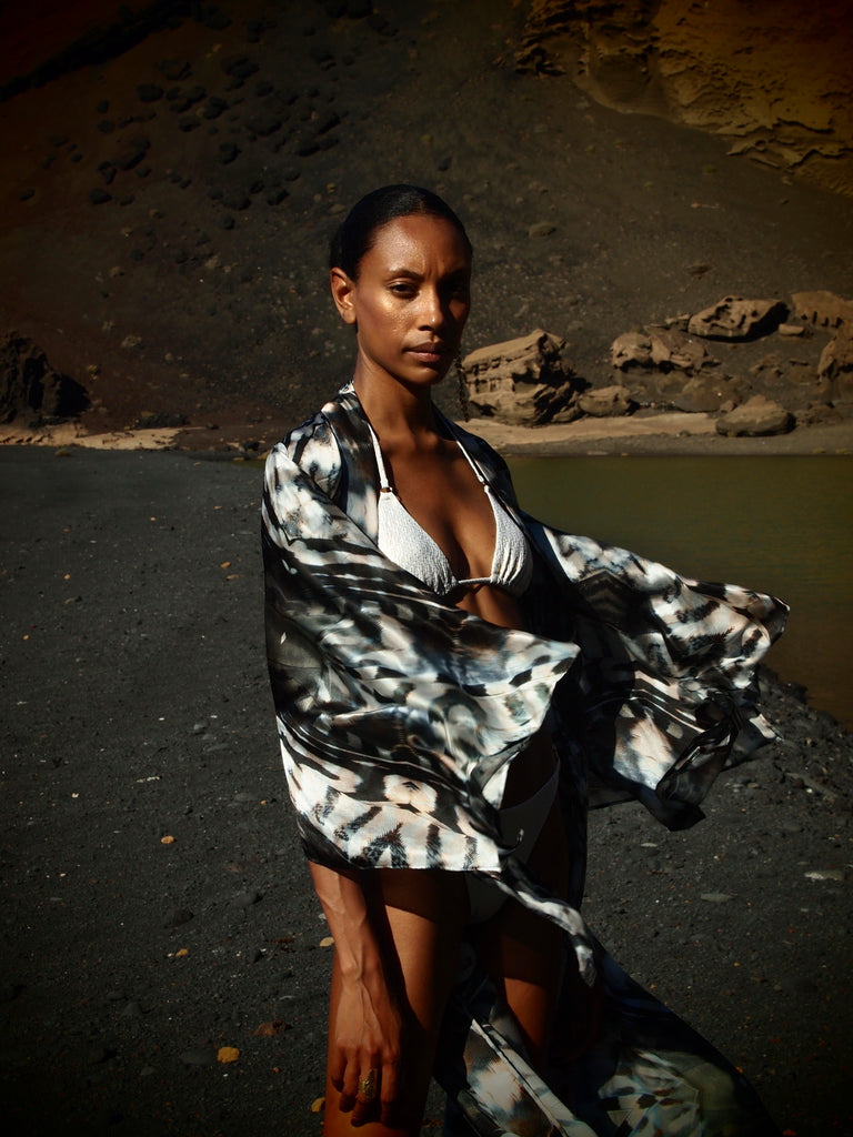 Phoenix print - Bedouin Silk Kimono