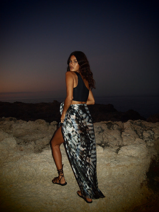 Phoenix Print Silk Sarong