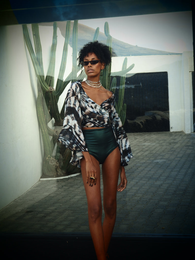 Lola Wrap Shirt - Phoenix Print