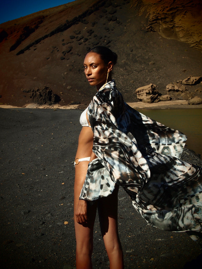 Phoenix print - Bedouin Silk Kimono