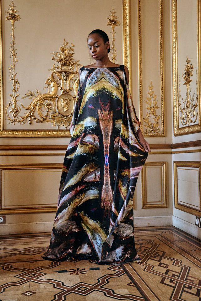 Luxury silk kaftan