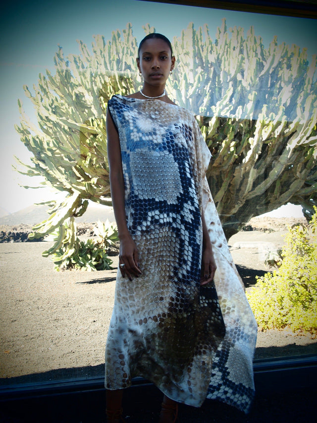 Cindy 3-Way Silk Kaftan - Cobra print