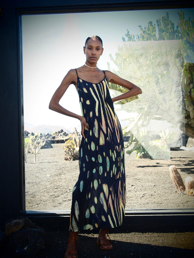 Selene Dress - Obsidian Print