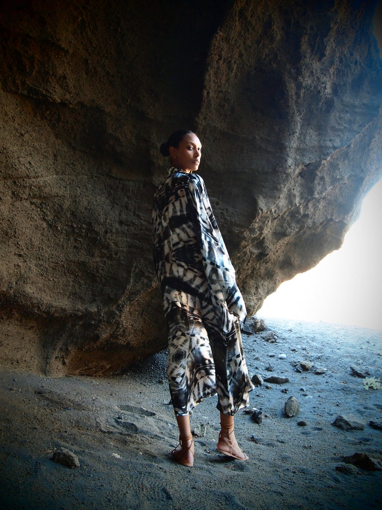 Phoenix print - Bedouin Silk Kimono
