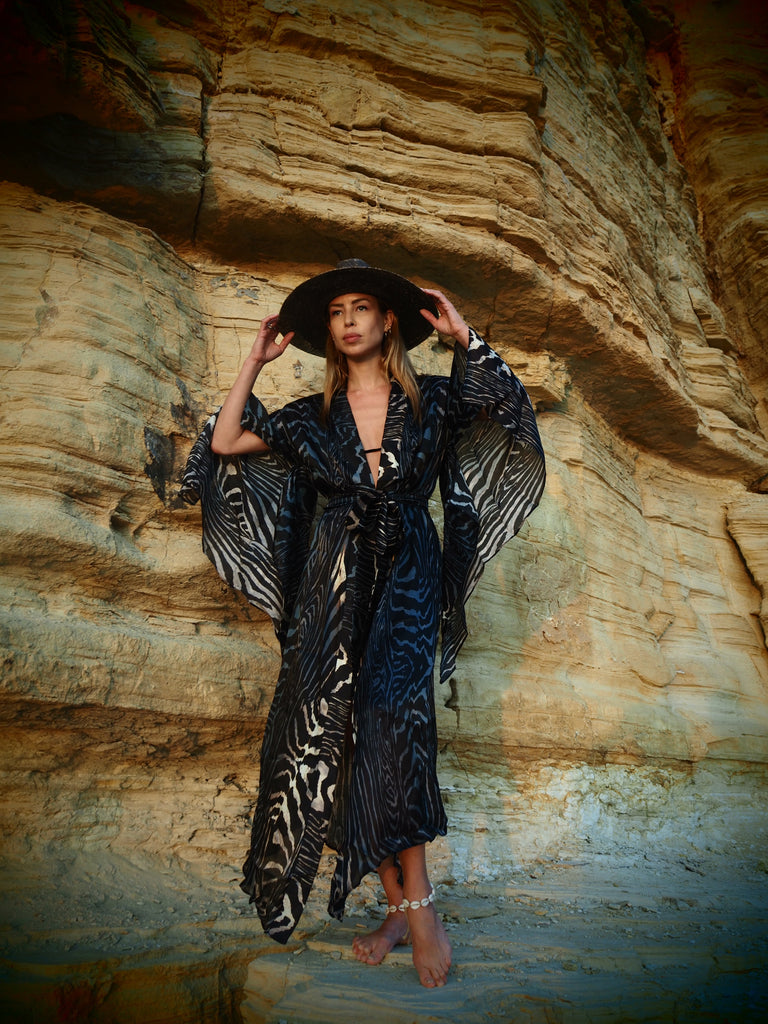 Moray print - Bedouin Silk Kimono