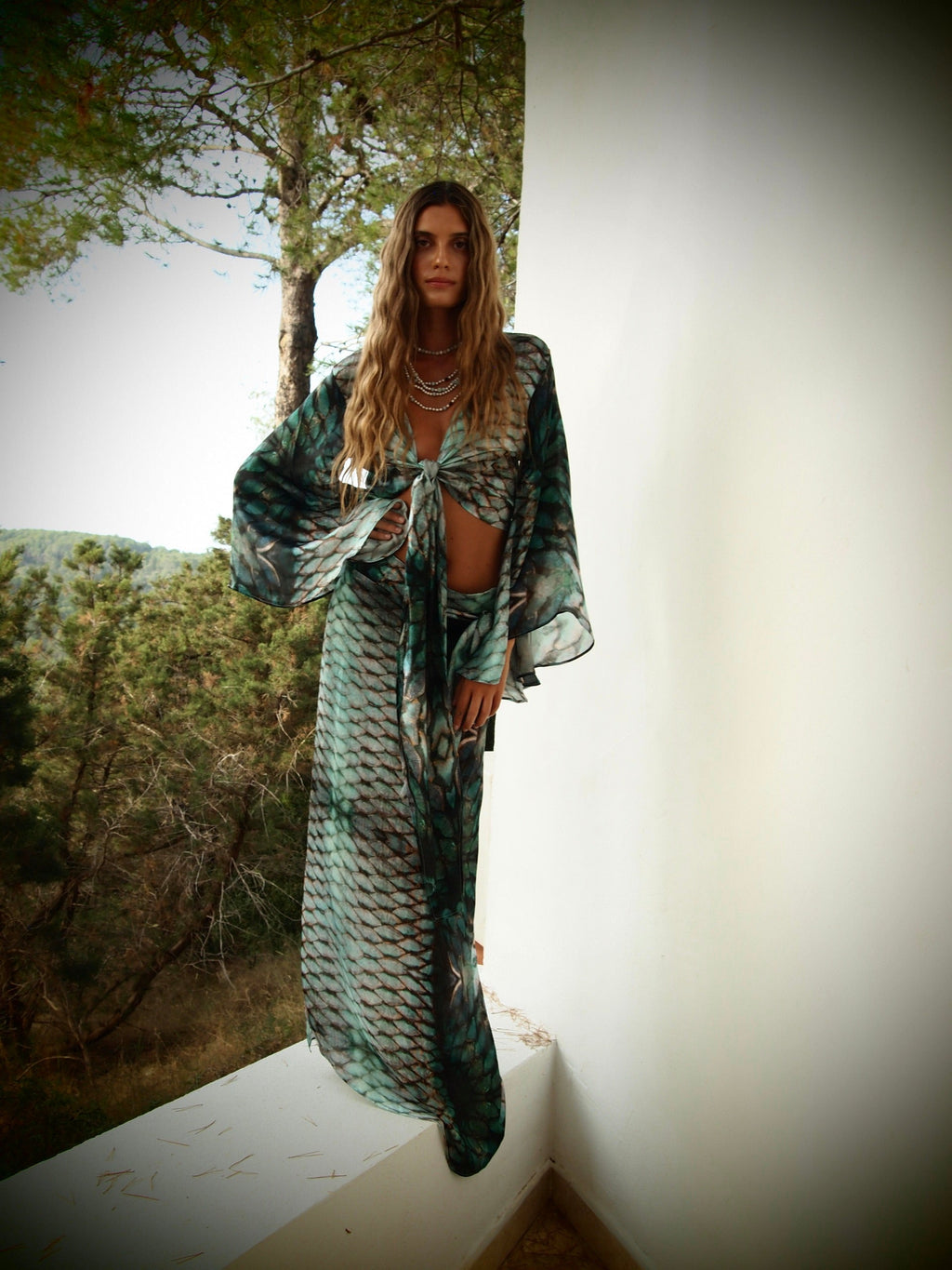 Lola Wrap Skirt -  Aqua Siren