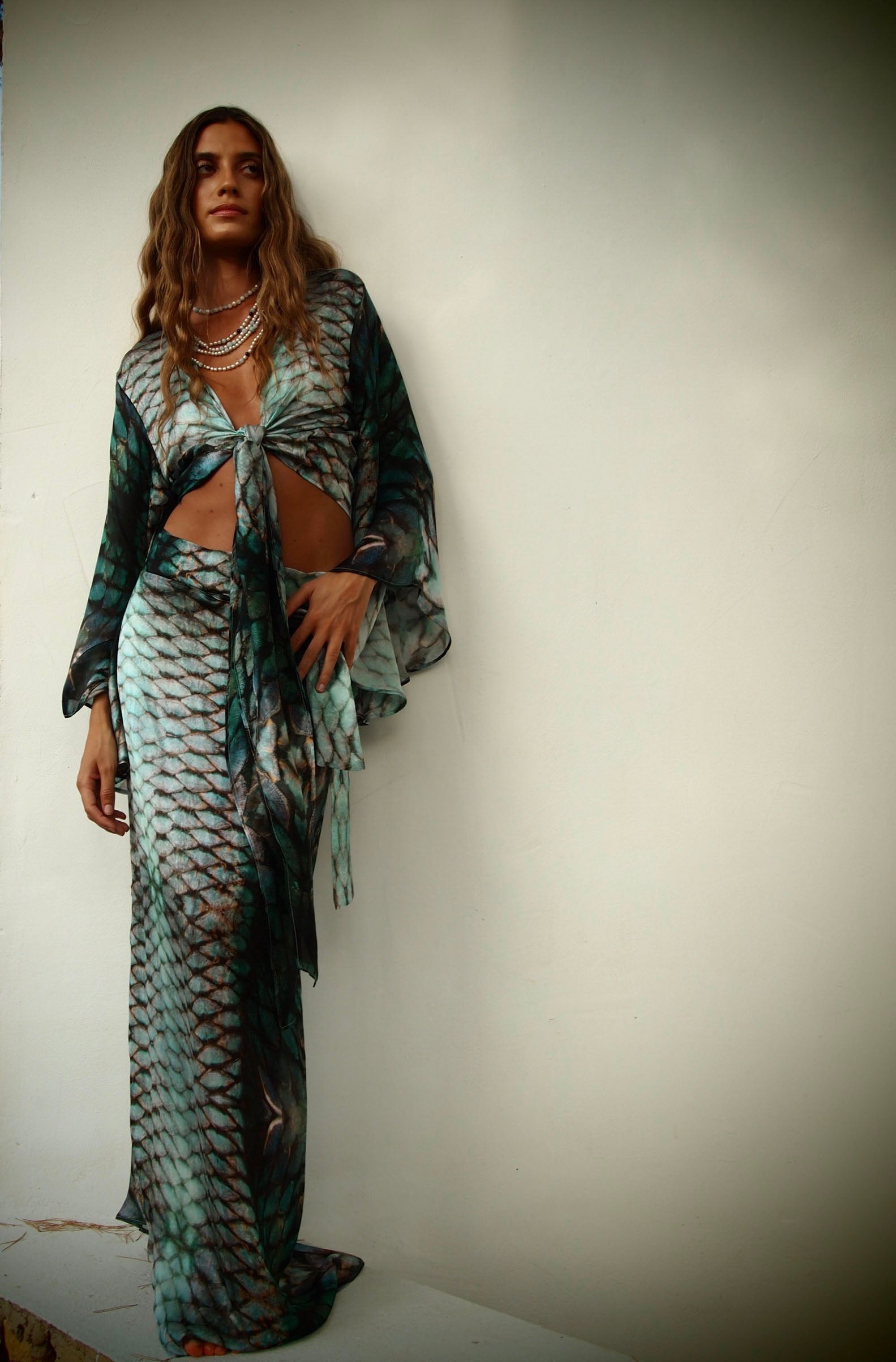 Lola Wrap Skirt -  Aqua Siren