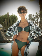 Brooke Bandeau Bikini Top - Metallic Pine green