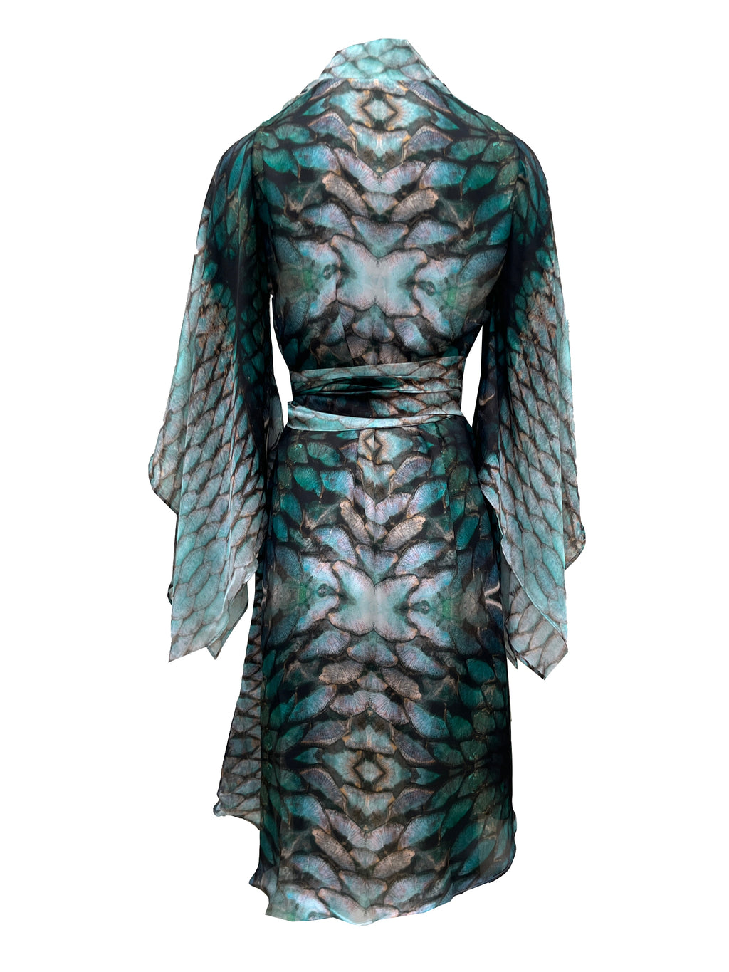 Bedouin Silk Kimono - Aqua Siren