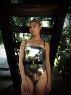 Bond Swimsuit Metallic Chrome
