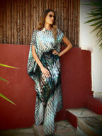 Mona Swims Aqua Siren Silk Kaftan