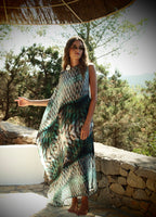 Cindy 3-Way Silk Kaftan - Aqua Siren