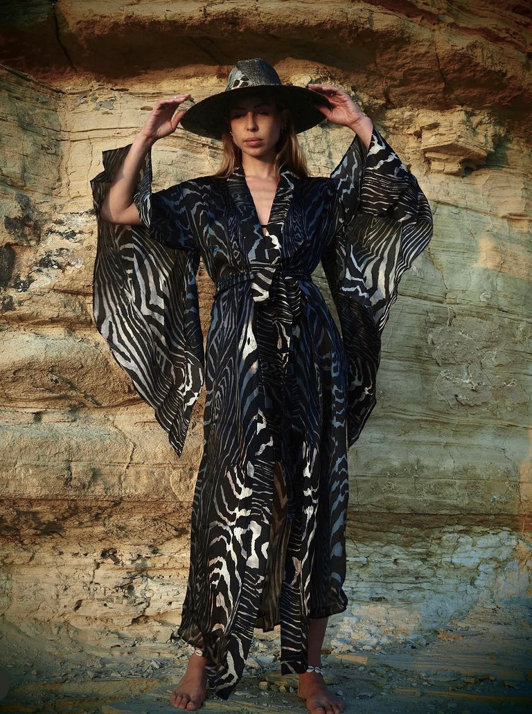 Moray print - Bedouin Silk Kimono