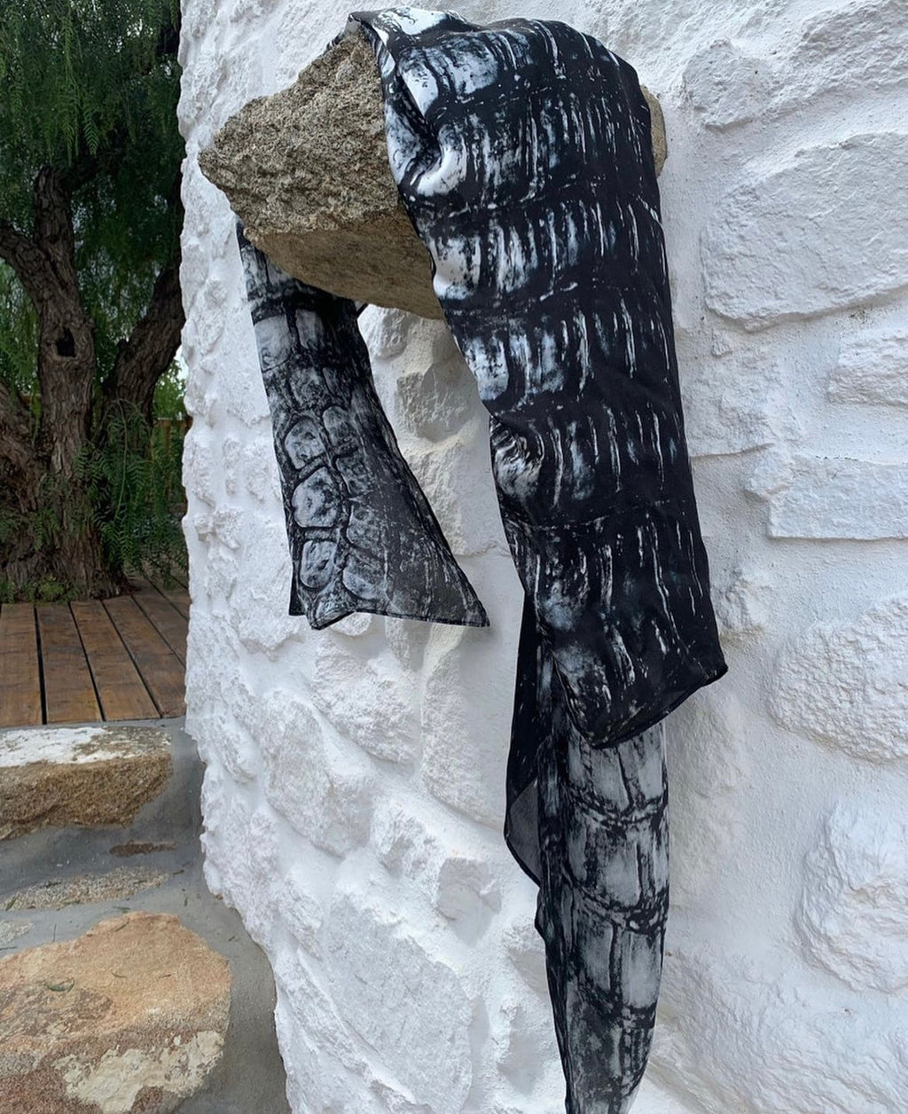 Silk Scarf in Caiman Print