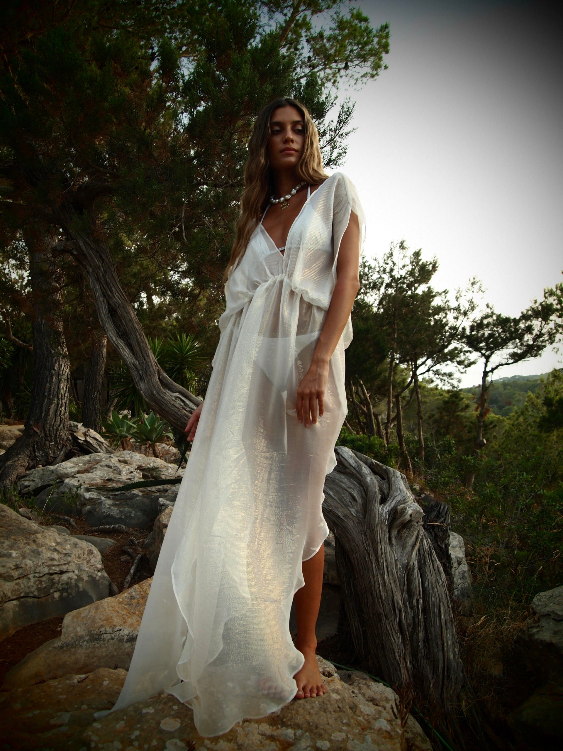 Gold/Oyster Metallic Venus Kaftan