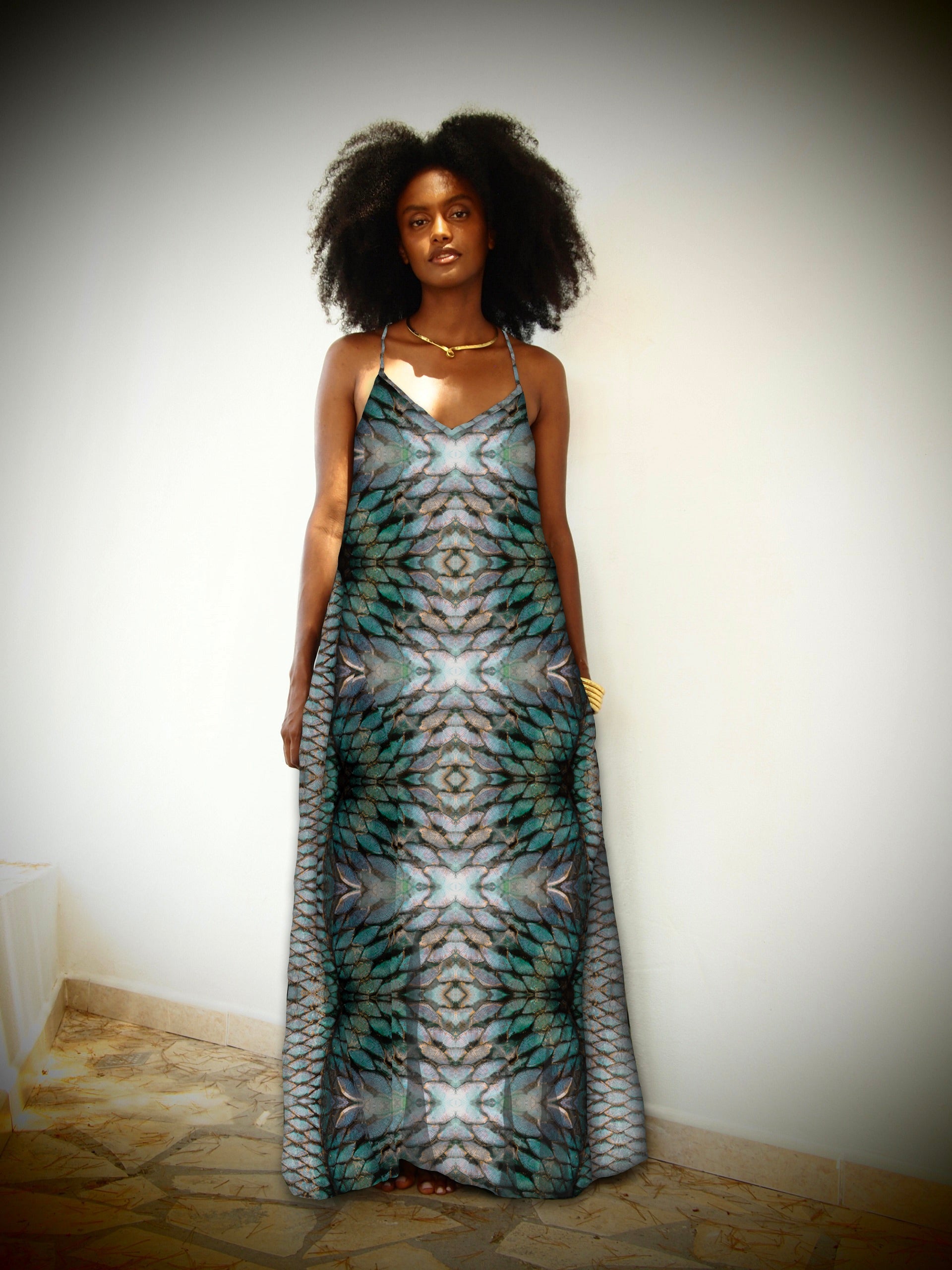 Mayan Dress - Aqua Siren