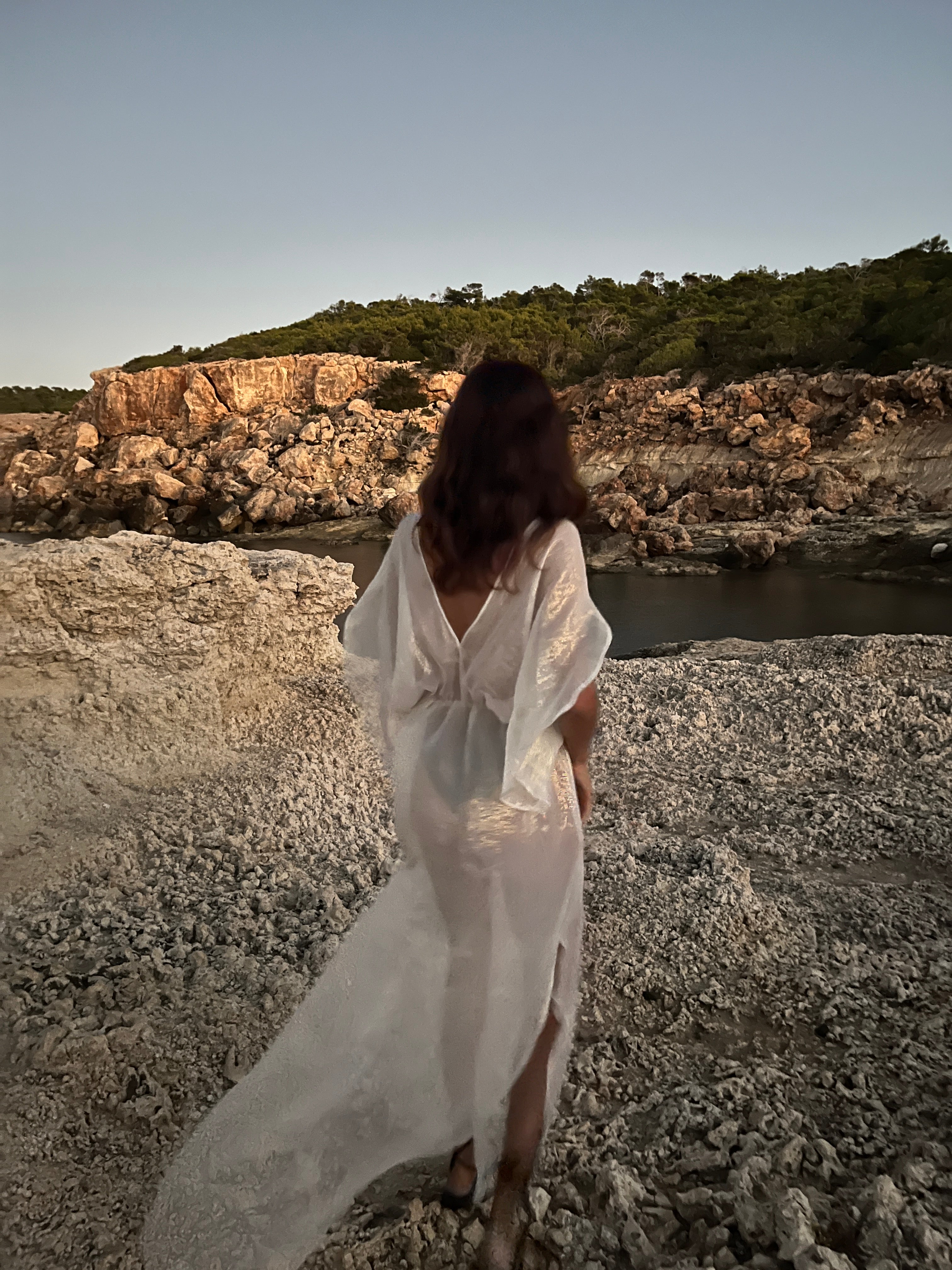 Gold/Oyster Metallic Venus Kaftan