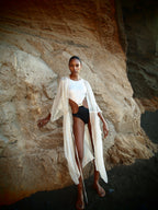 Gold/Oyster Metallic Silk - Vivian Kimono