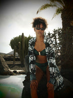 Brooke Bandeau Bikini Top - Metallic Pine green