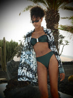 Brooke Bandeau Bikini Top - Metallic Pine green