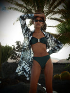 Brooke Bandeau Bikini Top - Metallic Pine green