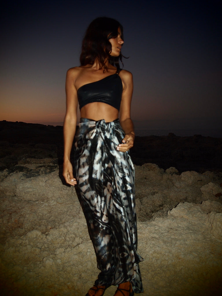 Phoenix Print Silk Sarong