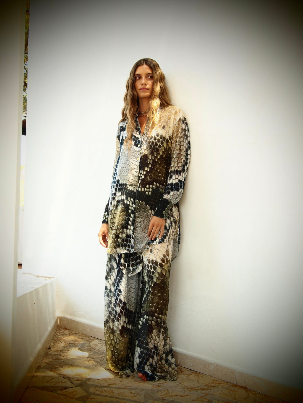 Elvis Wide legged Pants - Cobra Print