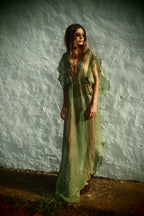 Metallic Venus Kaftan - Sage Green