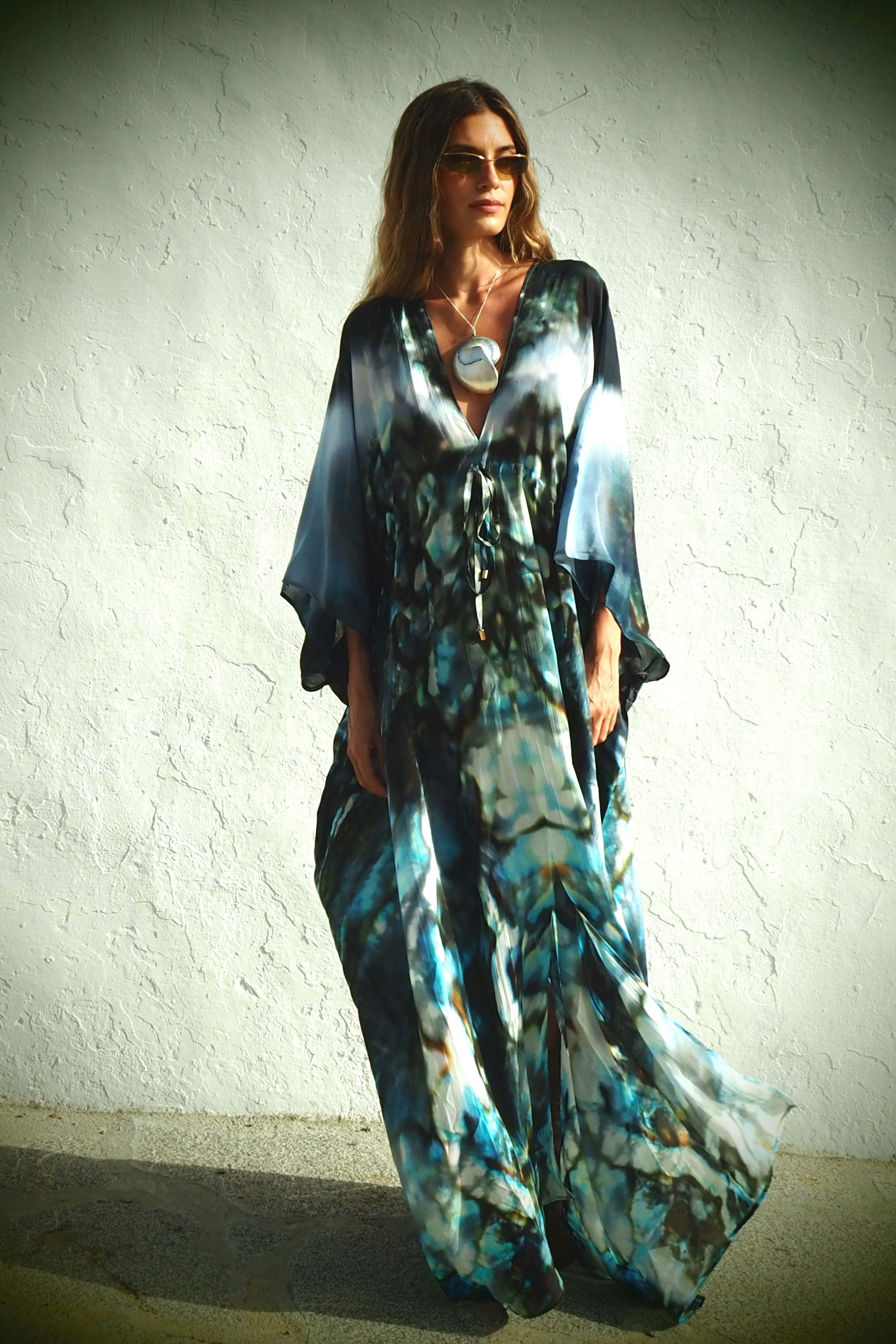 Isla Silk Kaftan - Marrah print