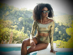 Decadence Long Sleeve High-waist Bikini - Metallic Gold