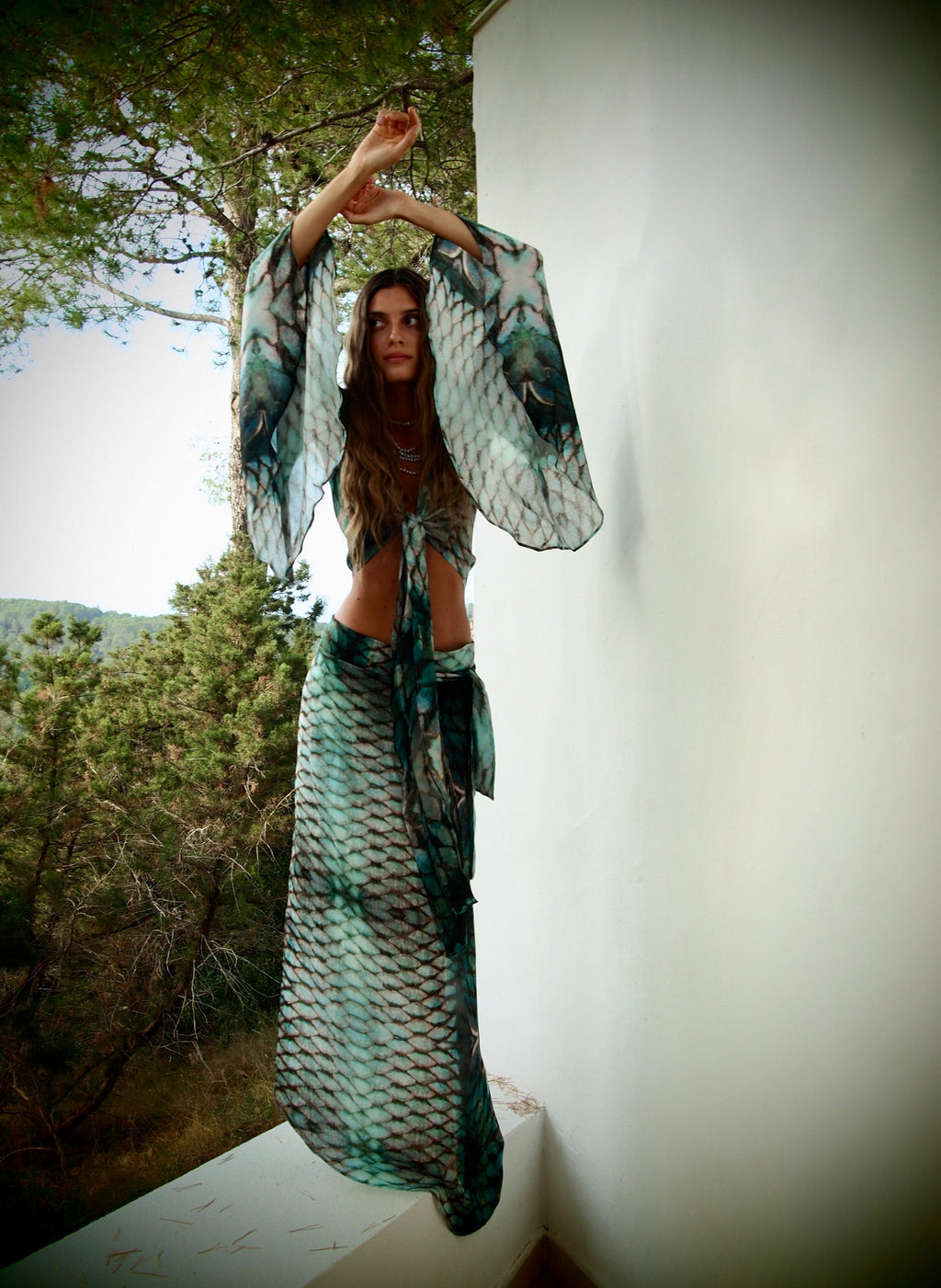 Lola Wrap Shirt -  Aqua Siren