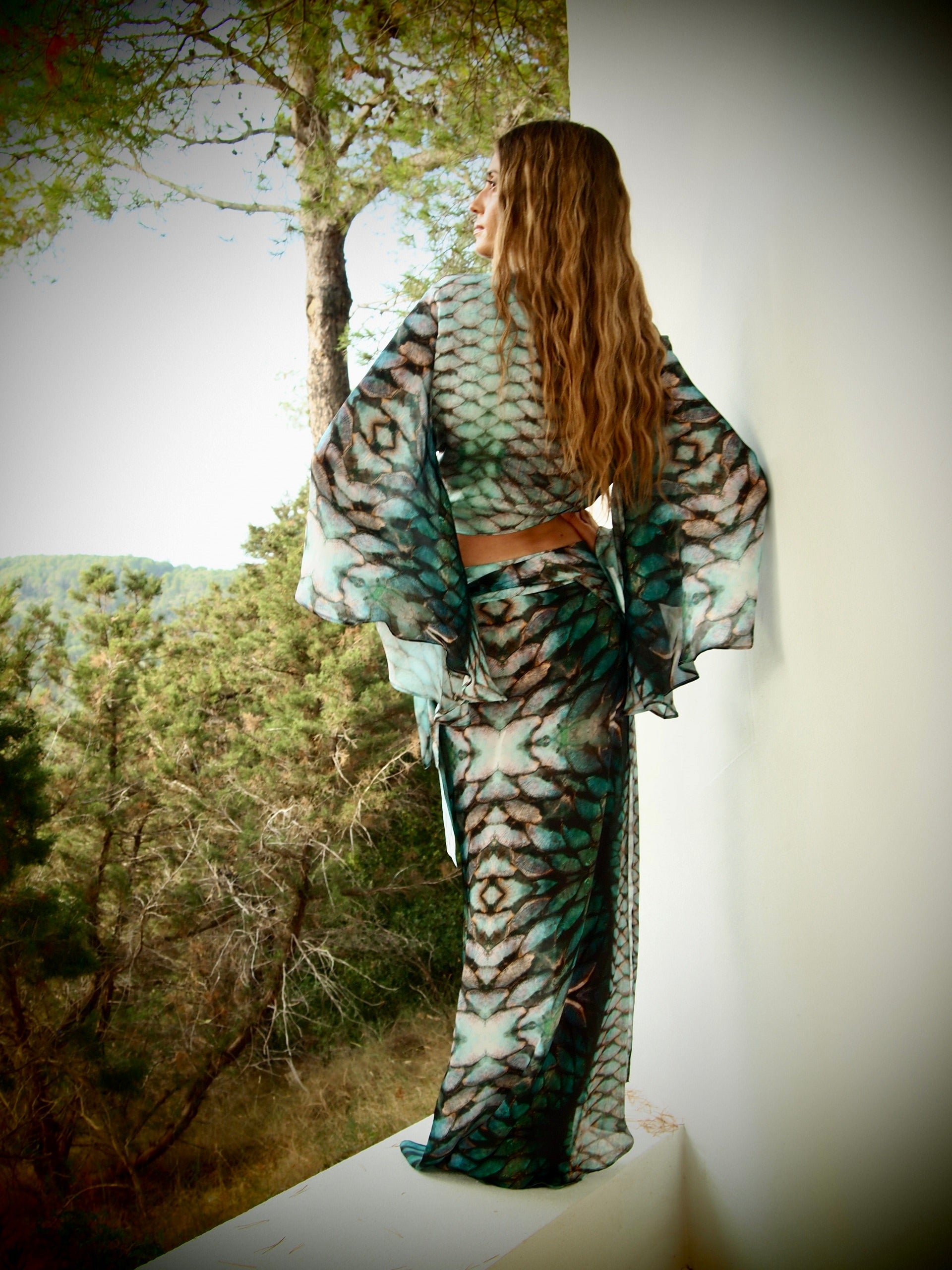 Lola Wrap Shirt -  Aqua Siren