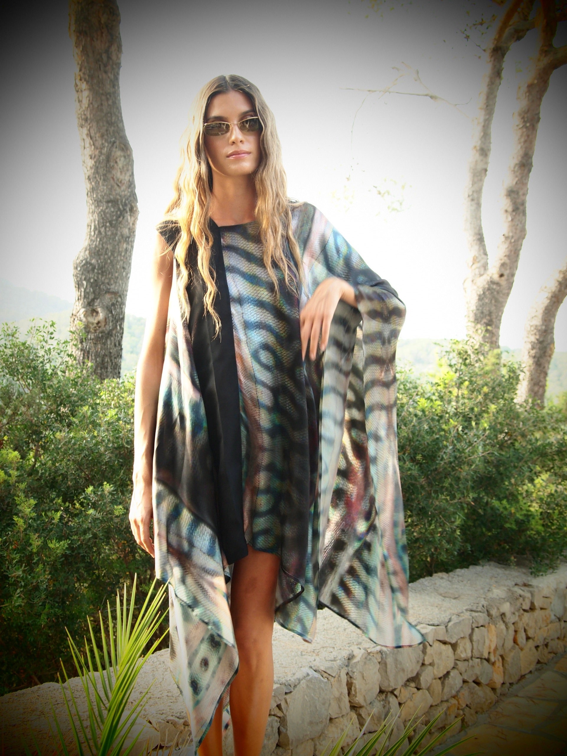 Cleopatra 2 Way Silk Kaftan in Gaia Nuovo
