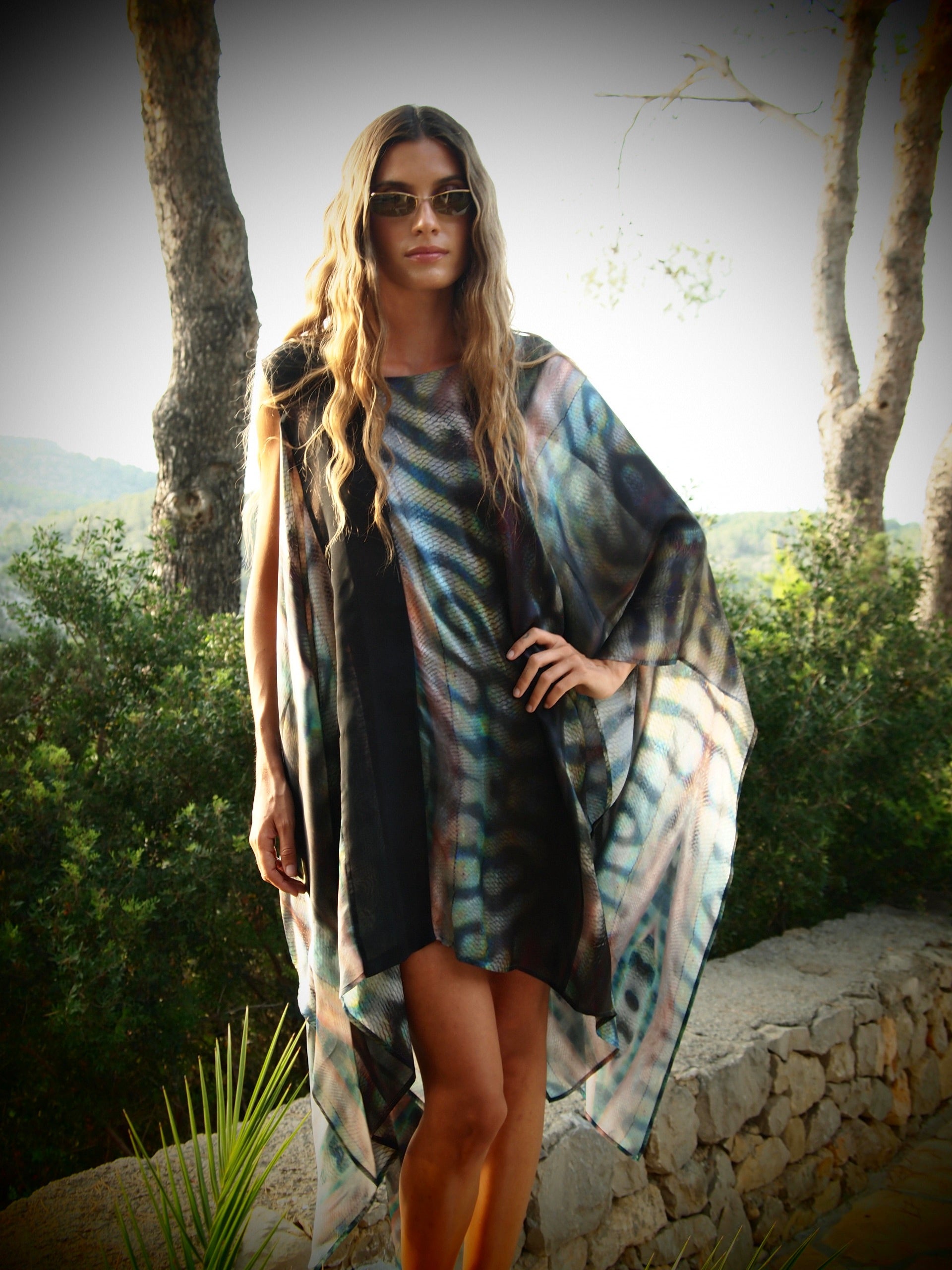 Cleopatra 2 Way Silk Kaftan in Gaia Nuovo