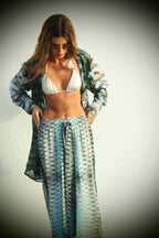 Elvis Wide legged Pants - Aqua Siren