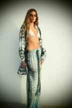 Elvis Wide legged Pants - Aqua Siren