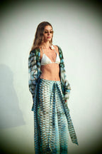 Elvis Wide legged Pants - Aqua Siren