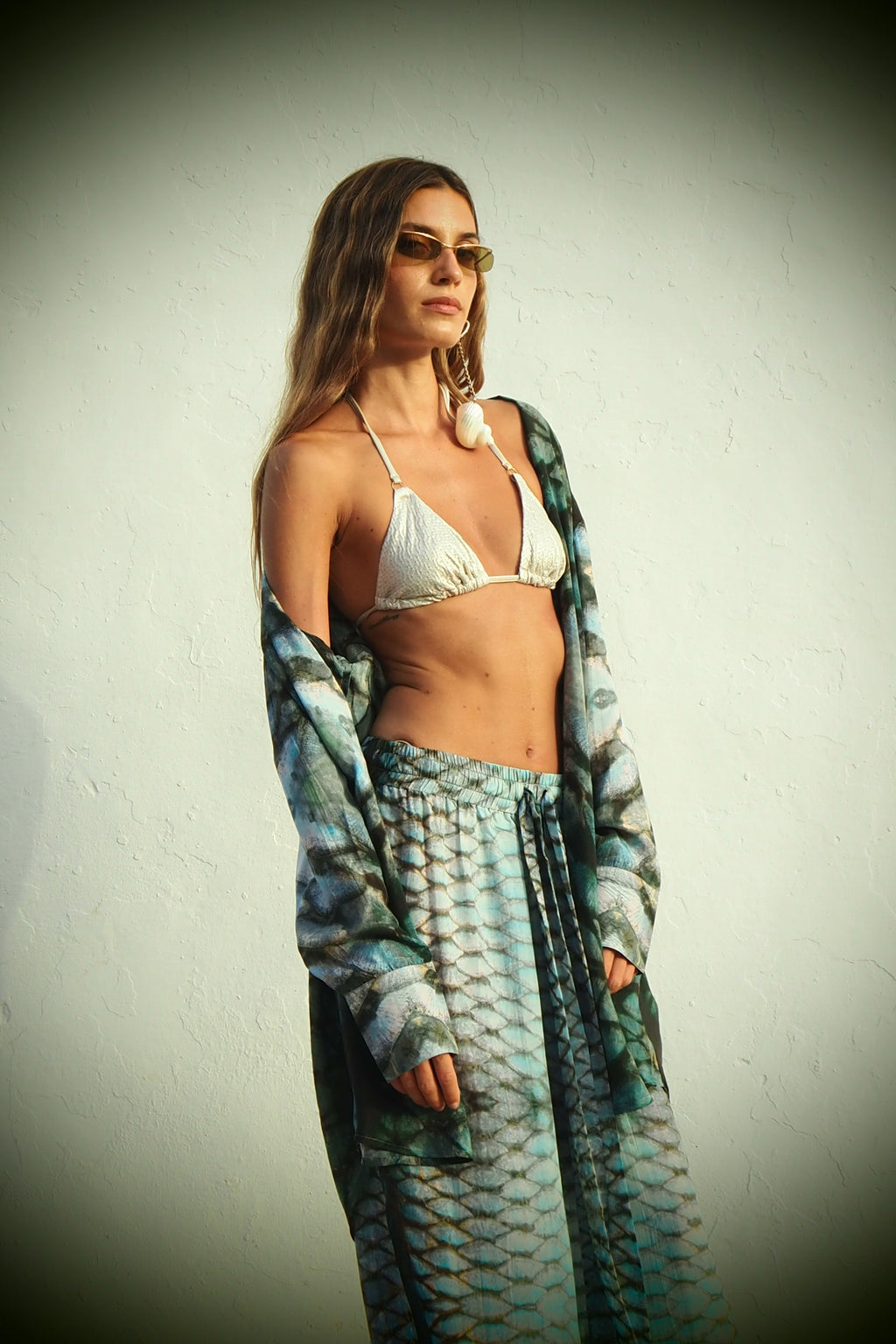 Elvis Wide legged Pants - Aqua Siren