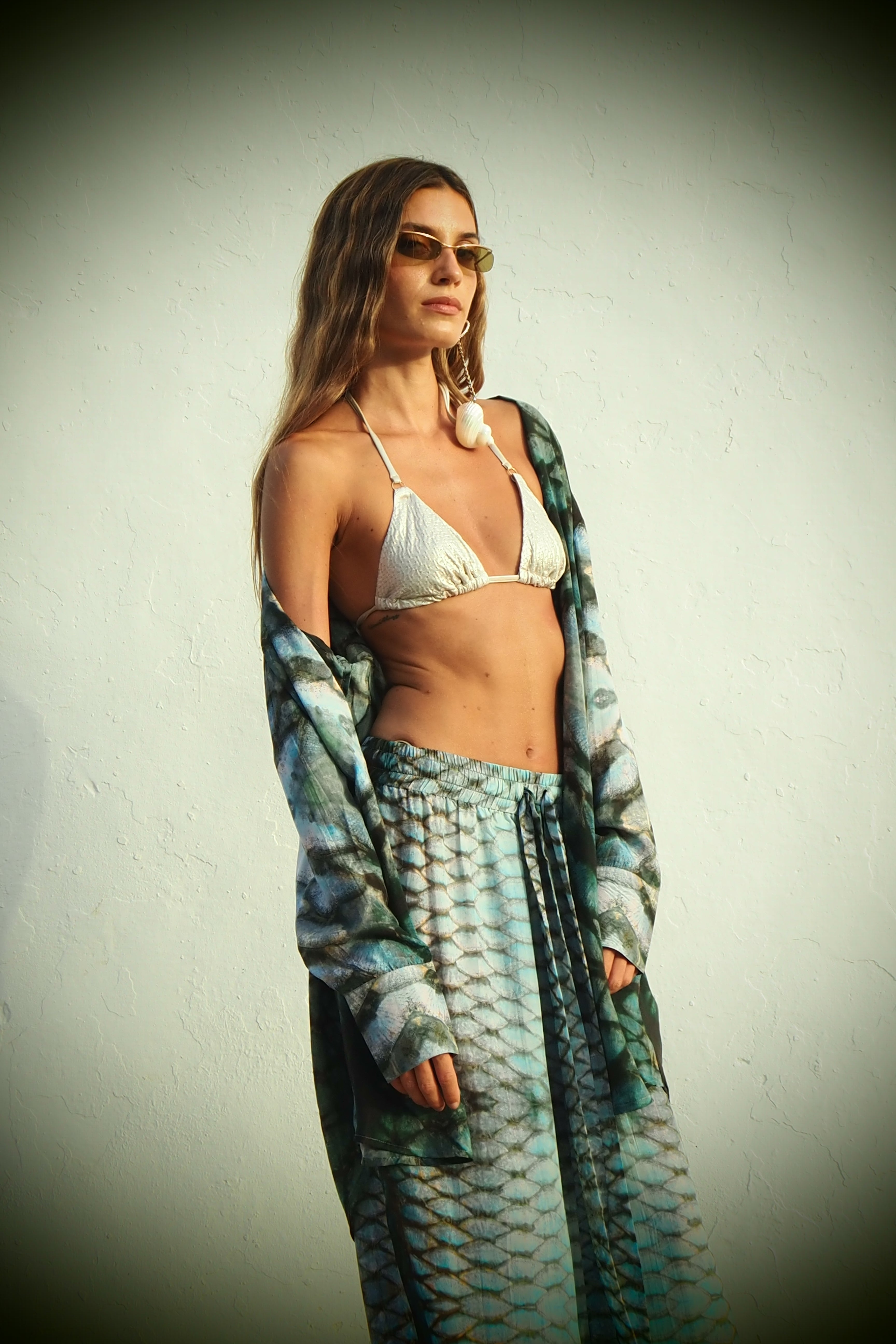 Elvis Wide legged Pants - Aqua Siren