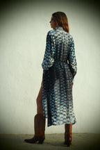 Stevie Shirt dress - Indigo Skylla print