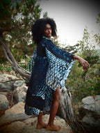 Bedouin Silk Kimono (Short) - Indigo Skylla