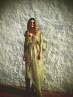 Metallic Venus Kaftan - Sage Green