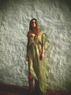 Metallic Venus Kaftan - Sage Green