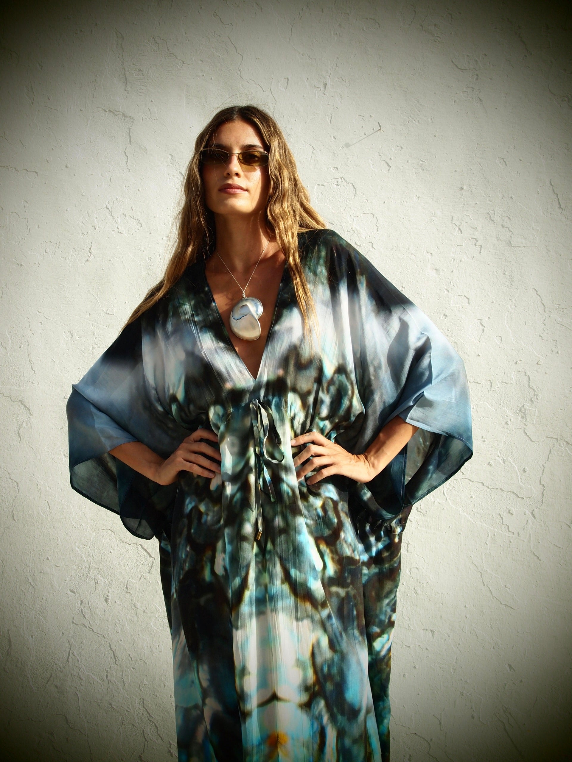 Isla Silk Kaftan - Marrah print