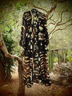 Bedouin Silk Kimono in Obsidian Print