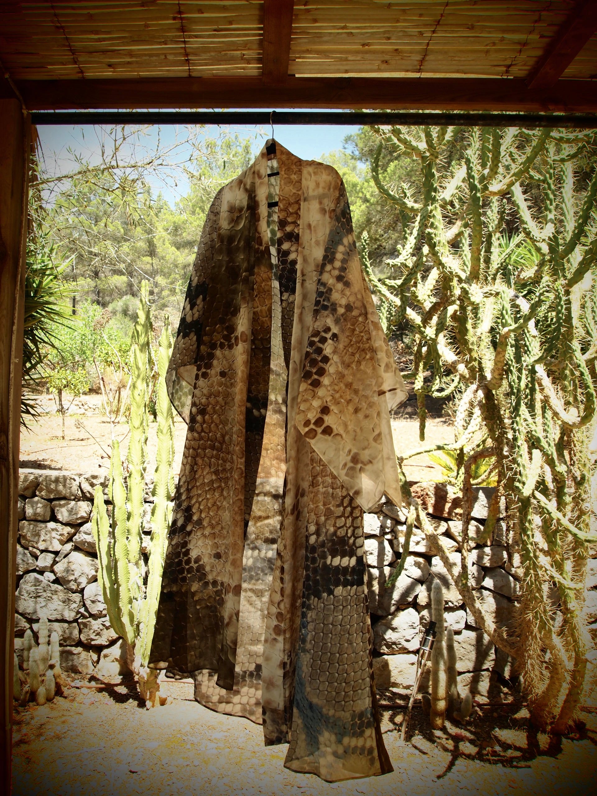 Bedouin Silk Kimono in Cobra print